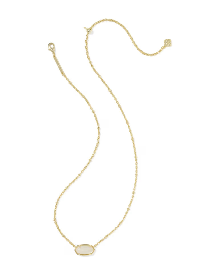 KENDRA SCOTT TIGER STRIPED ELISA SHORT PENDANT NECKLACE -  GOLD NATURAL MOP