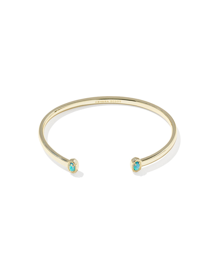 KENDRA SCOTT MINI ELTON CUFF BRACELET - GOLD BLUE OPAL S/M