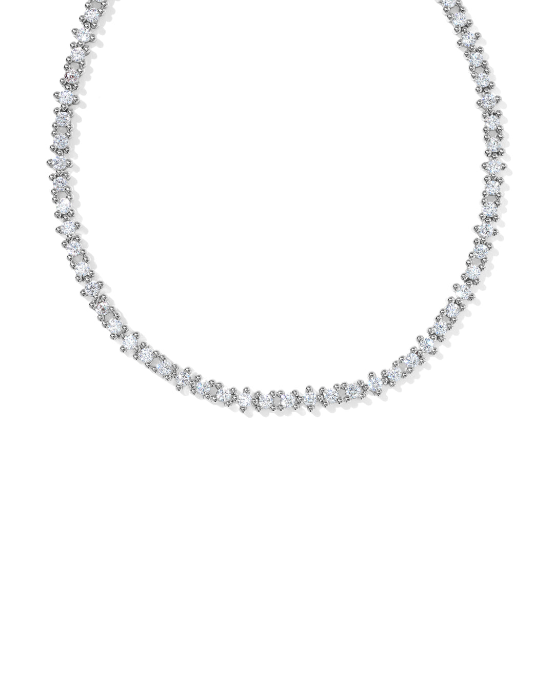 KENDRA SCOTT FATE TENNIS NECKLACE - SILVER WHITE CZ