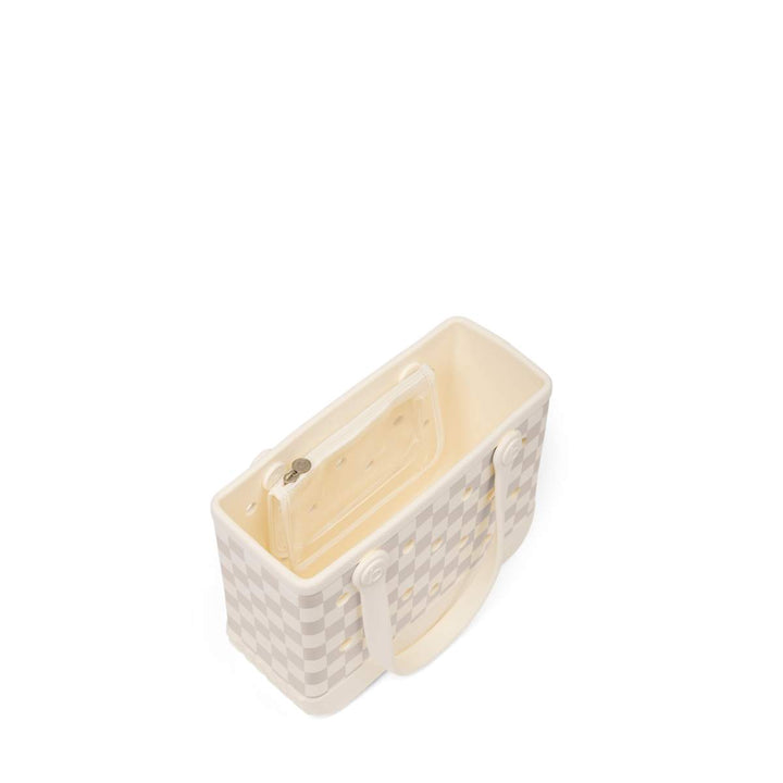 BITTY CHECKERED BOGG BAG - COCONUT/MUSHROOM