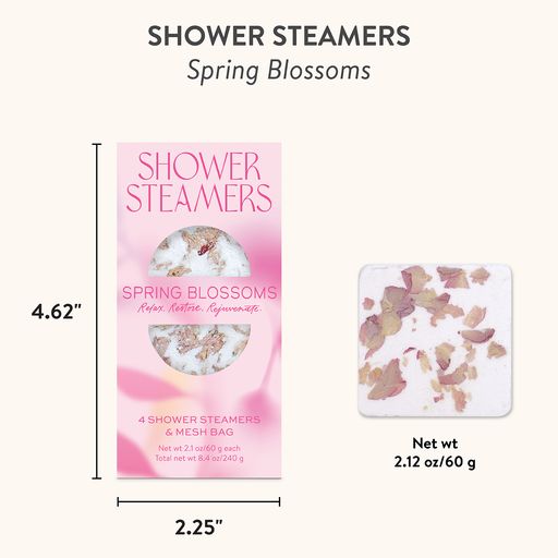 SHOWER STEAMERS (4) W/MESH BAG - SPRING BLOSSOMS