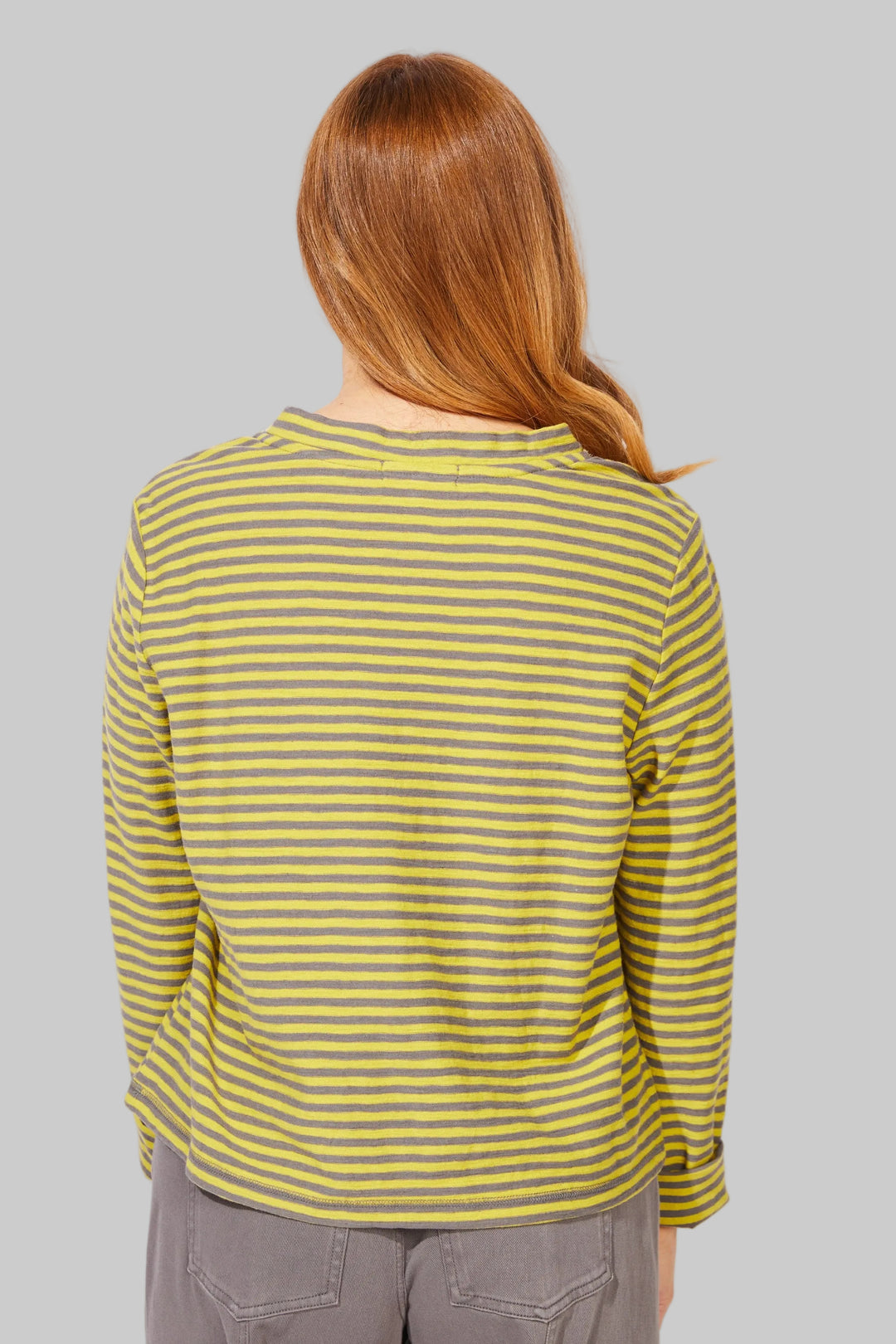 L/S VERONA STRIPE LAYOVER TEE - CITRON