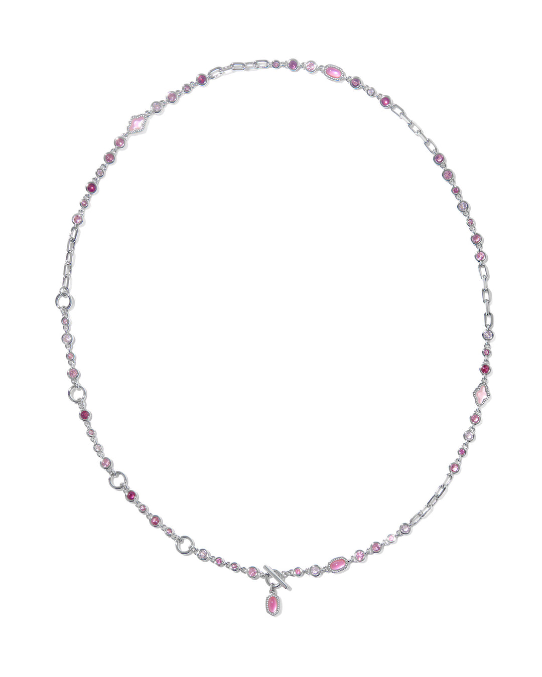 KENDRA SCOTT MINI ELISA ABBIE STRAND NECKLACE - SILVER PINK MIX