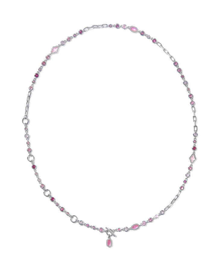 KENDRA SCOTT MINI ELISA ABBIE STRAND NECKLACE - SILVER PINK MIX