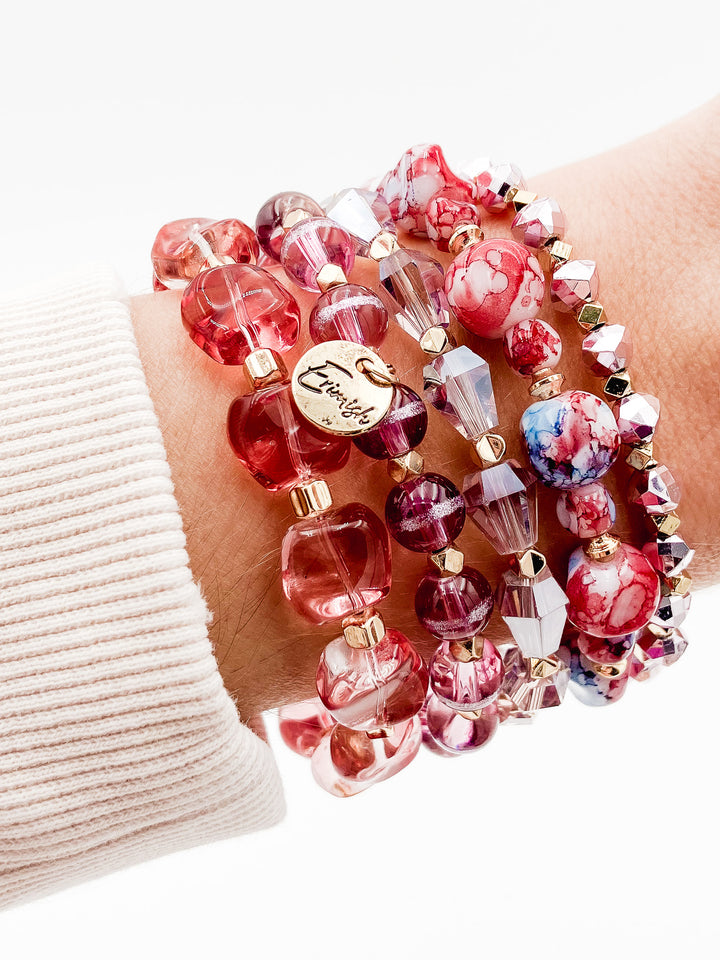 MIX STRETCH BRACELETS S/5 - SCARLETT