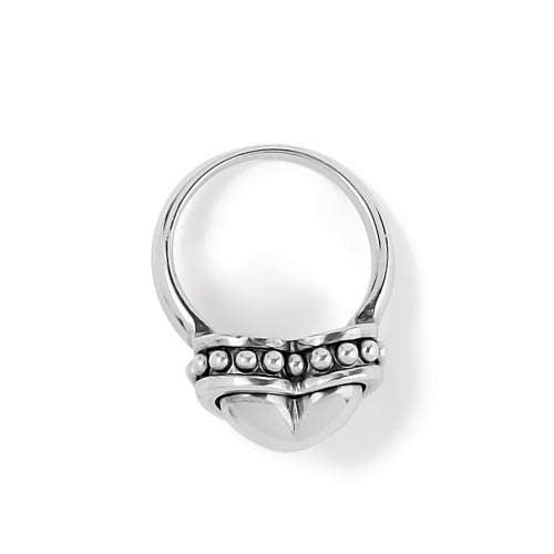 PRETTY TOUGH BOLD HEART RING - SILVER - SIZE 8