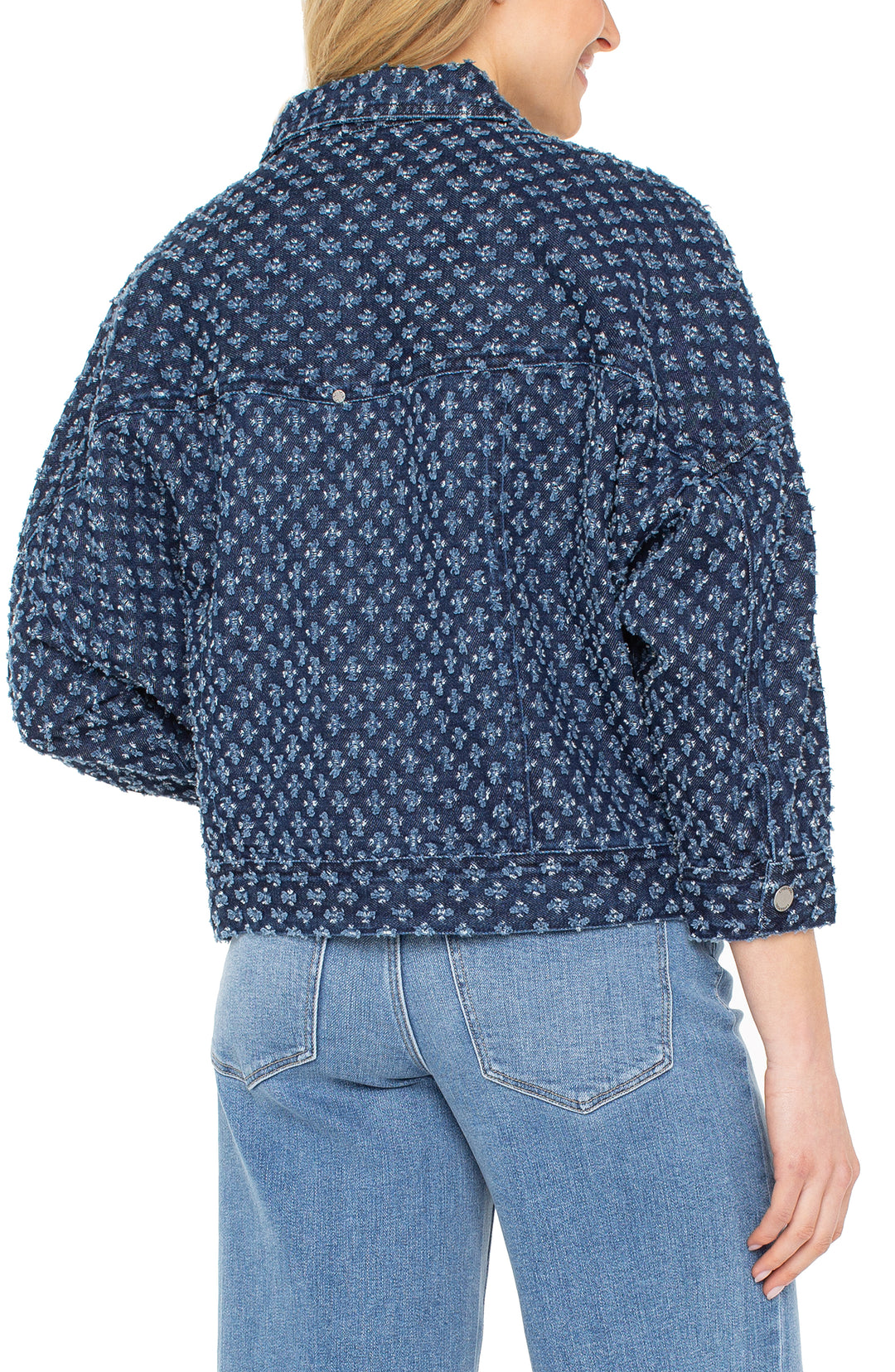 CROP EASY TRUCKER JACKET - LASER PINHOLE