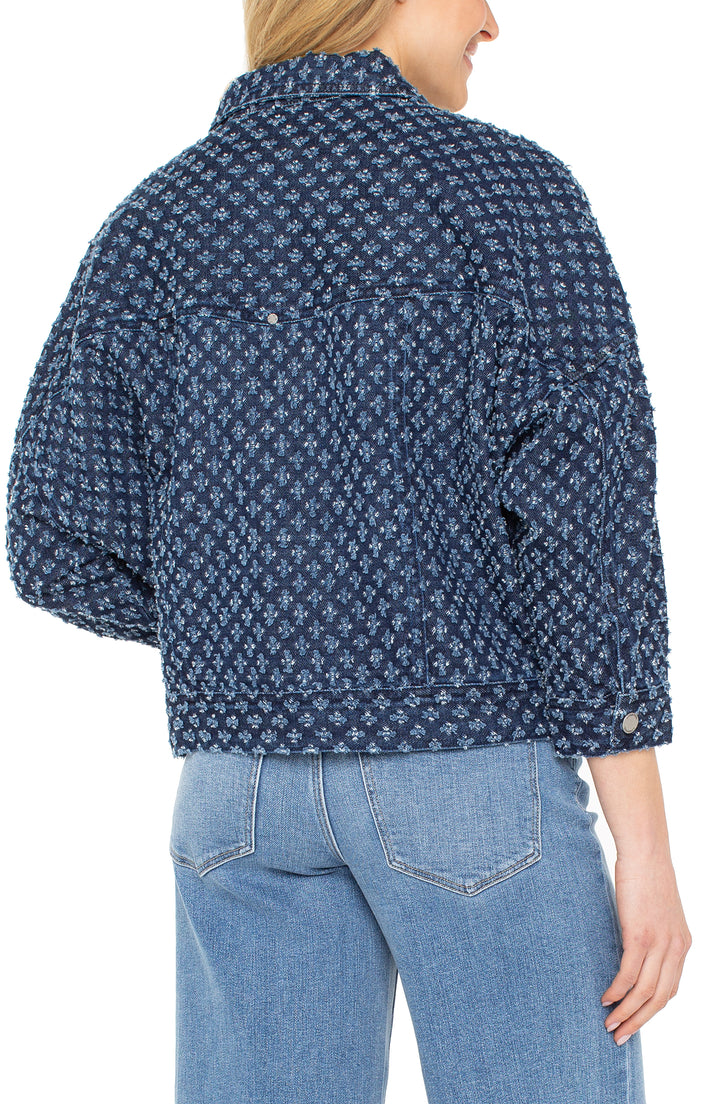 CROP EASY TRUCKER JACKET - LASER PINHOLE