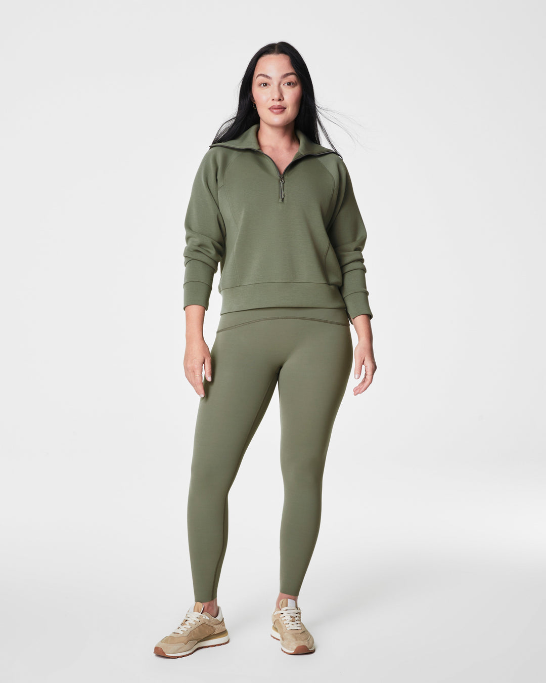 SPANX AIRESSENTIALS HALF ZIP - CLOVER