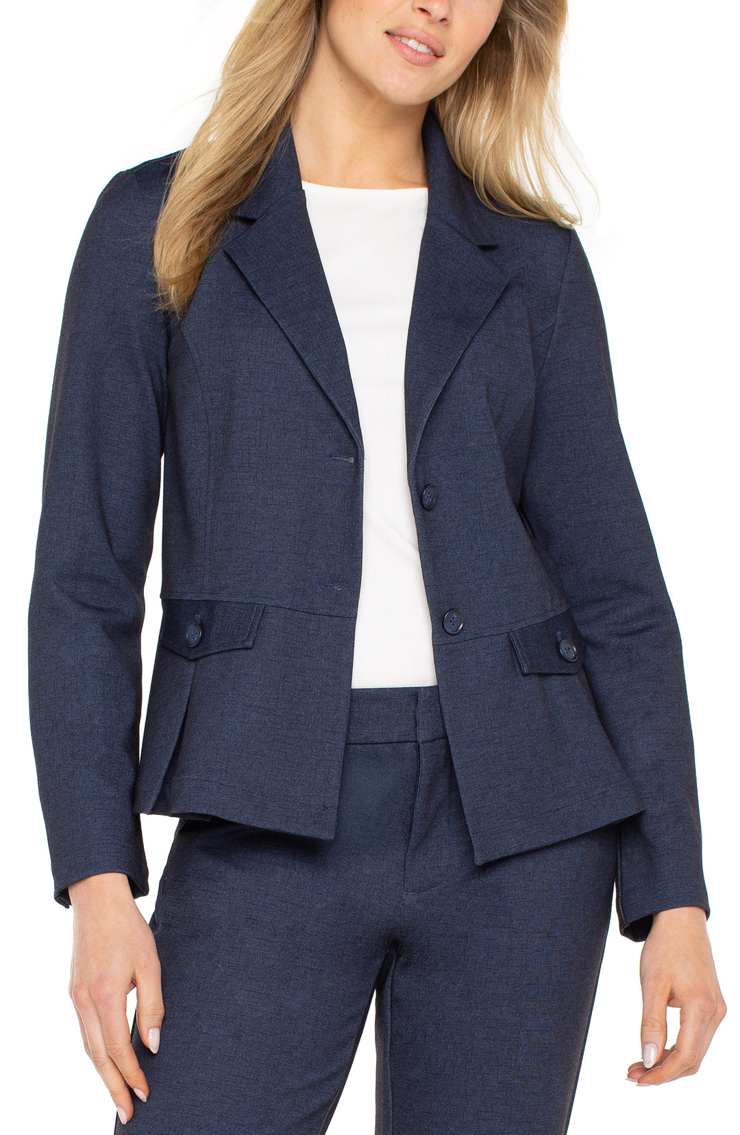 PEPLUM BLAZER - NAVY DUSK