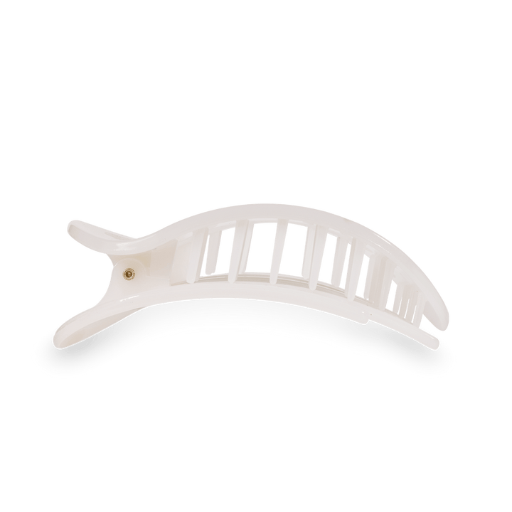 TELETIES LARGE FLAT ROUND HAIR CLIP - COCONUT WHITE