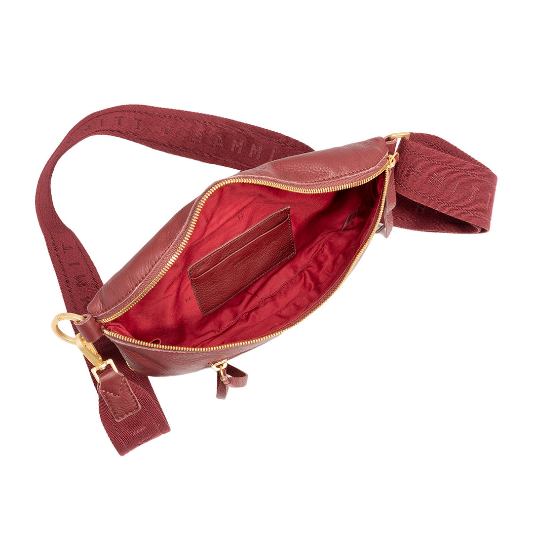 HAMMITT CHARLES CROSSBODY MEDIUM - CHERRYWOOD PEBBLE/BRUSHED GOLD