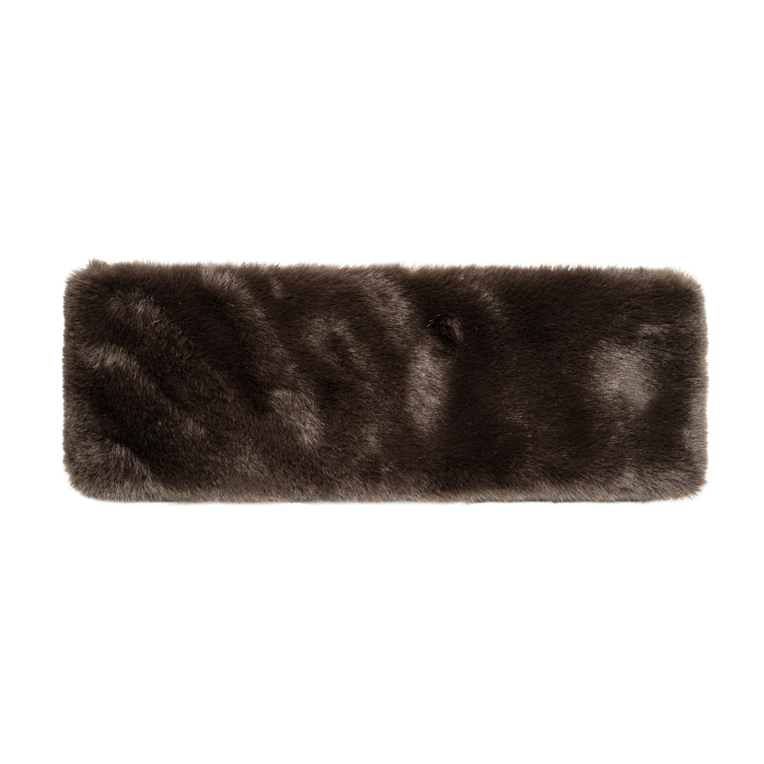 FAUX FUR HEADWRAP - BROWN