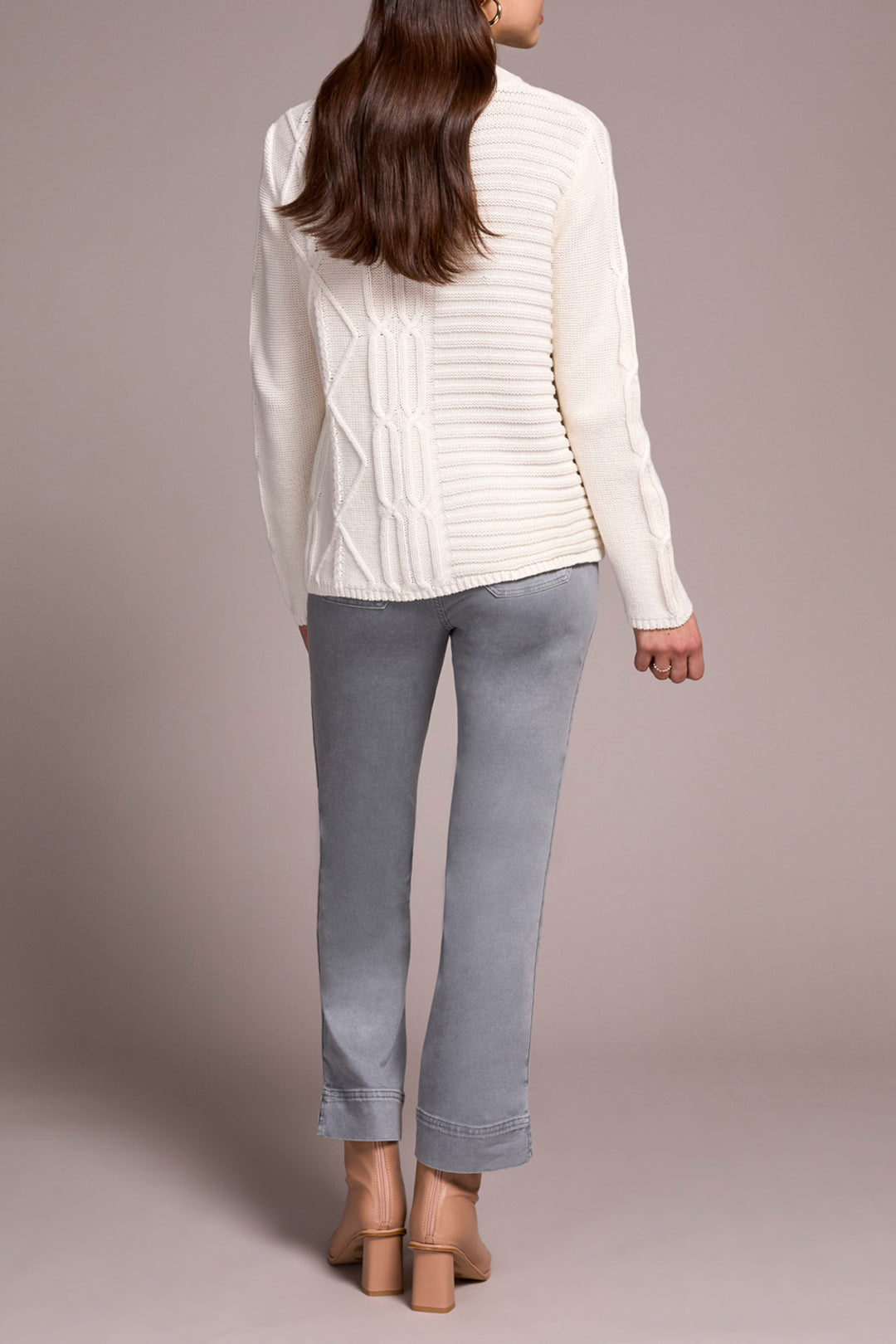 MOCK NECK SWEATER W/SPECIAL WASH - CREAM