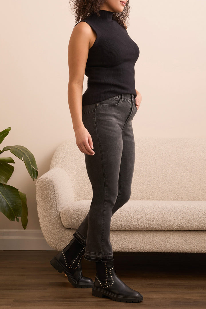 SOPHIA CURVY MICRO FLARE JEANS - BLACK MIST