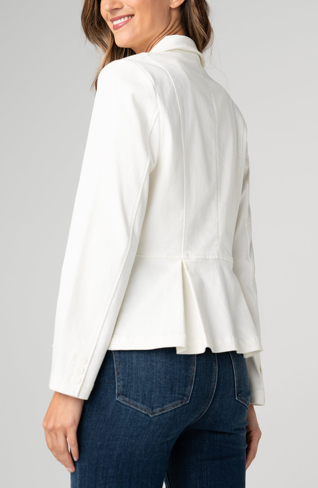 PEPLUM BLAZER - WHIPPED CREAM