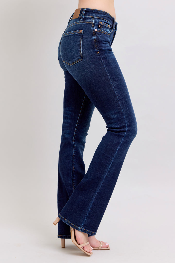 JUDY BLUE MID RISE BOOTCUT JEANS - DARK - 32" INSEAM