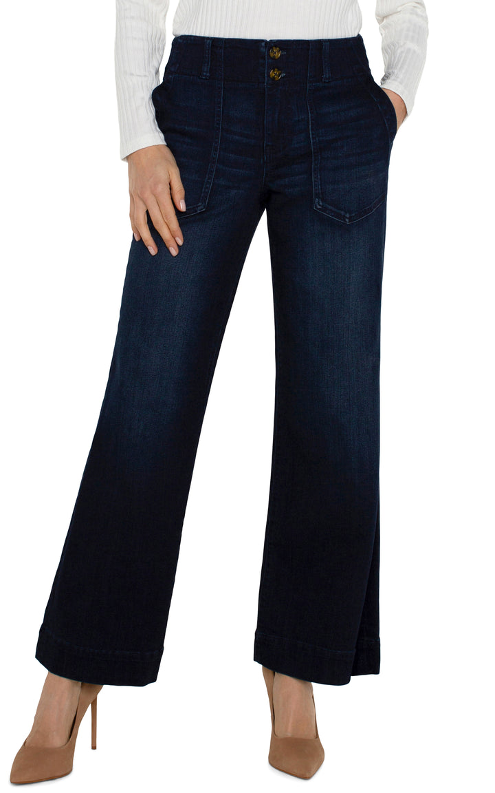 PATCH POCKET WIDE LEG JEANS - 30" INSEAM - SUMMIT LAKE