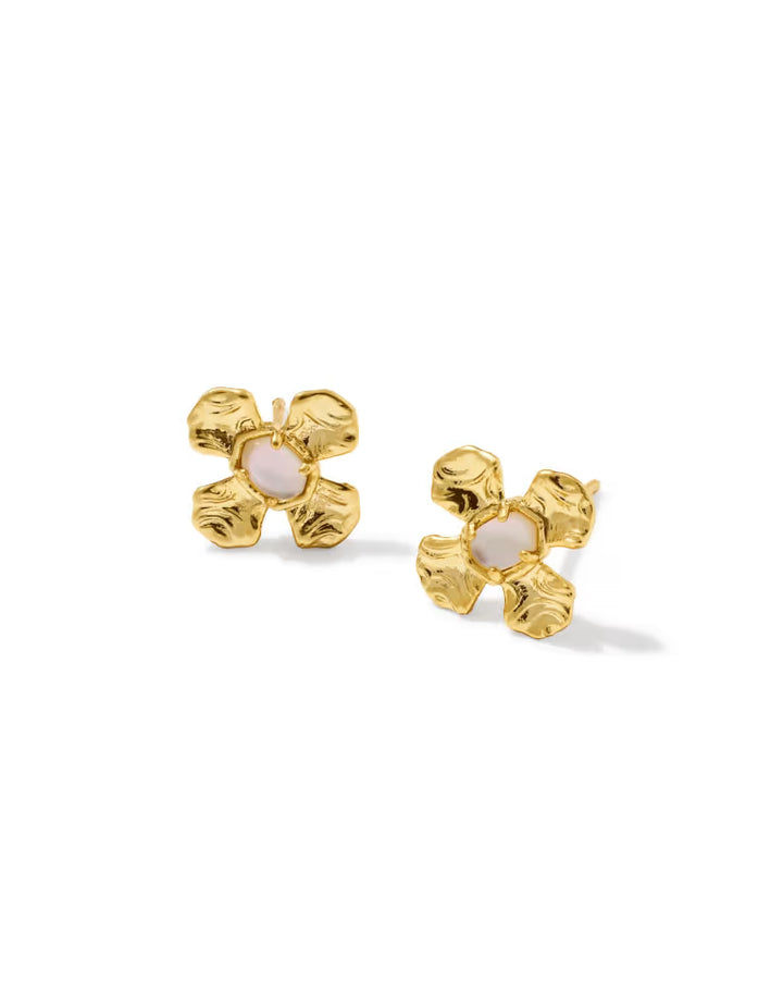 KENDRA SCOTT LEANNE STUD EARRINGS - GOLD NATURAL MOP