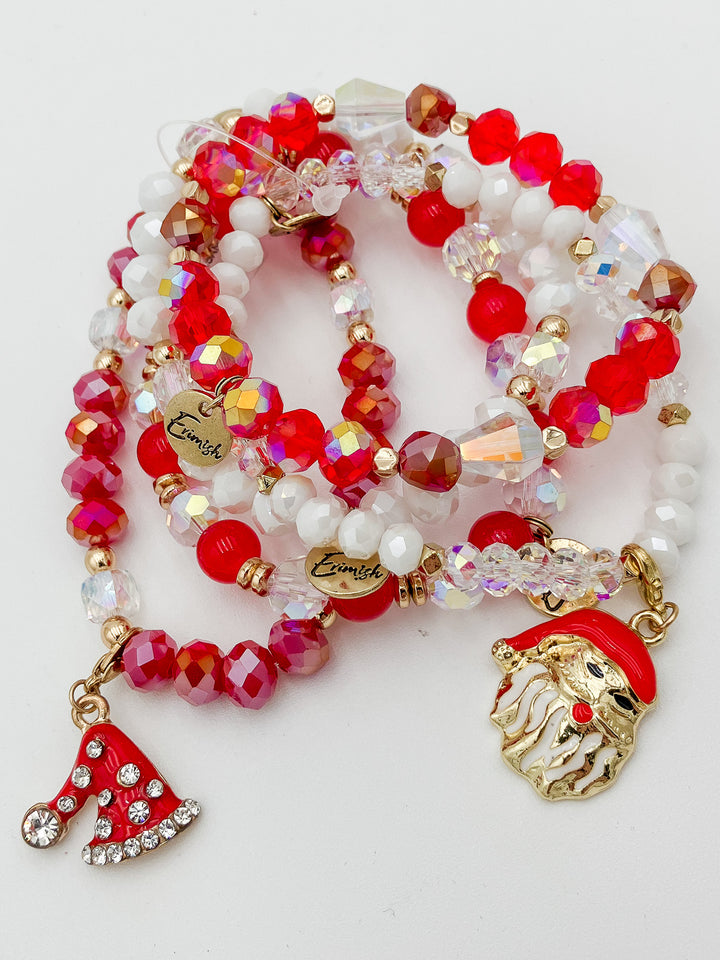 ERIMISH STRETCH BRACELETS S/5 - SANTA CLAUS