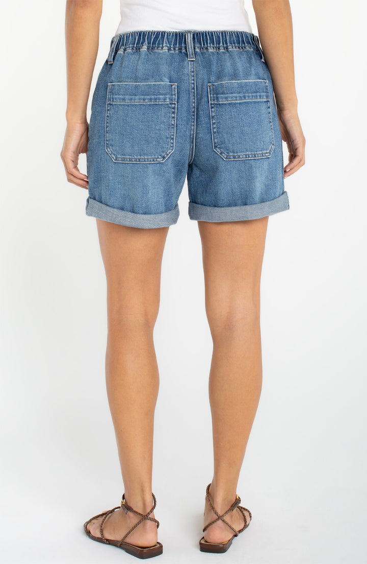 ELASTIC BACK ROLL CUFF SHORTS 5" INSEAM - ISLA VISTA