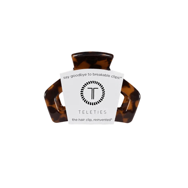 TELETIES PETITE OPEN HAIR CLIP - TORTOISE