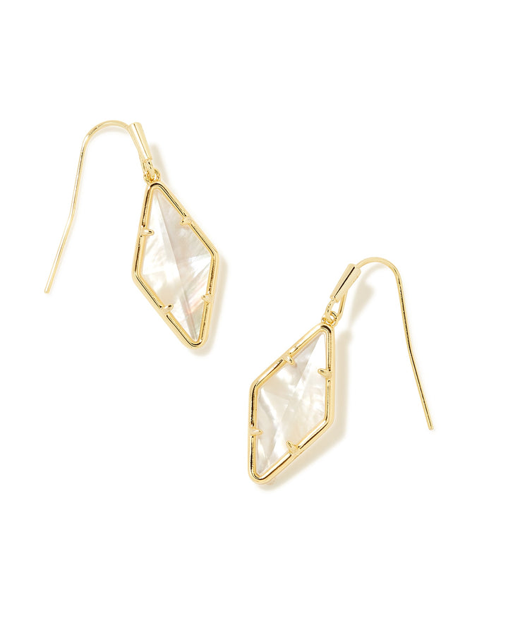 KINSLEY DROP EARRINGS - GOLD IVORY MOTHER OF PEARL