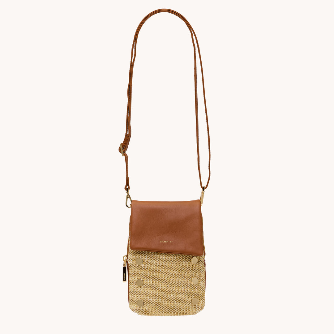 HAMMITT VIP MOBILE - COCOA RAFFIA/GOLD