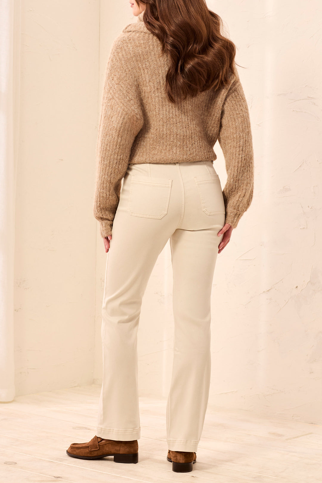 PULL ON PANT WITH FRONT LEG SEAMS - BIRCH