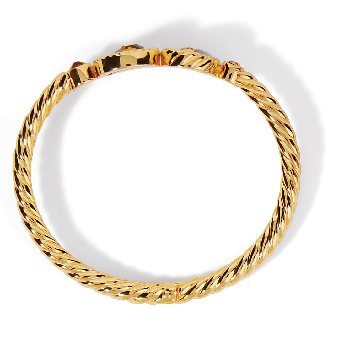 HALO GLOW HINGED BANGLE - GOLD