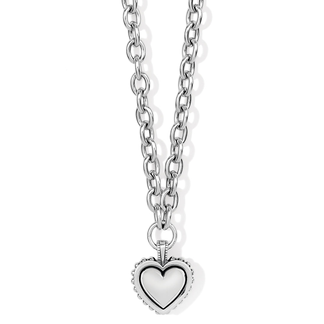 PRETTY TOUGH BOLD HEART NECKLACE - SILVER