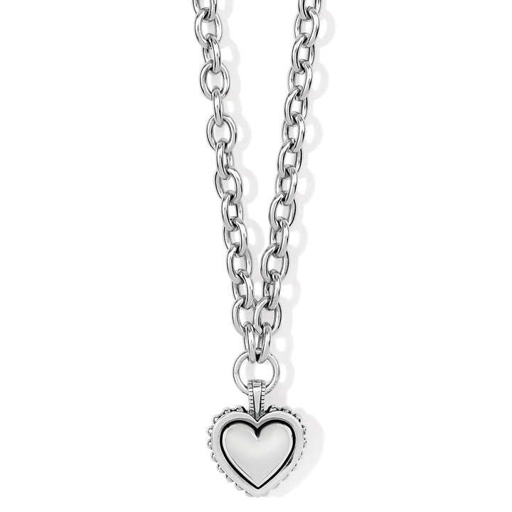 PRETTY TOUGH BOLD HEART NECKLACE - SILVER