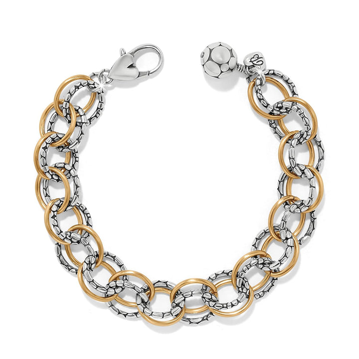 Pebble Link Two Tone Bracelet - Silver-Gold