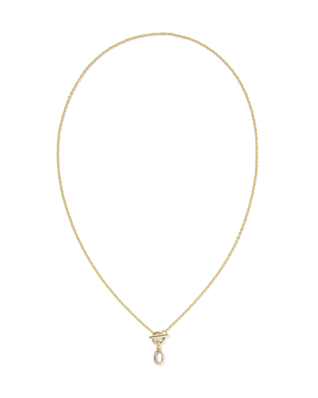 KENDRA SCOTT MINI ELISA TOGGLE SHORT PENDANT NECKLACE - GOLD IVORY MOP