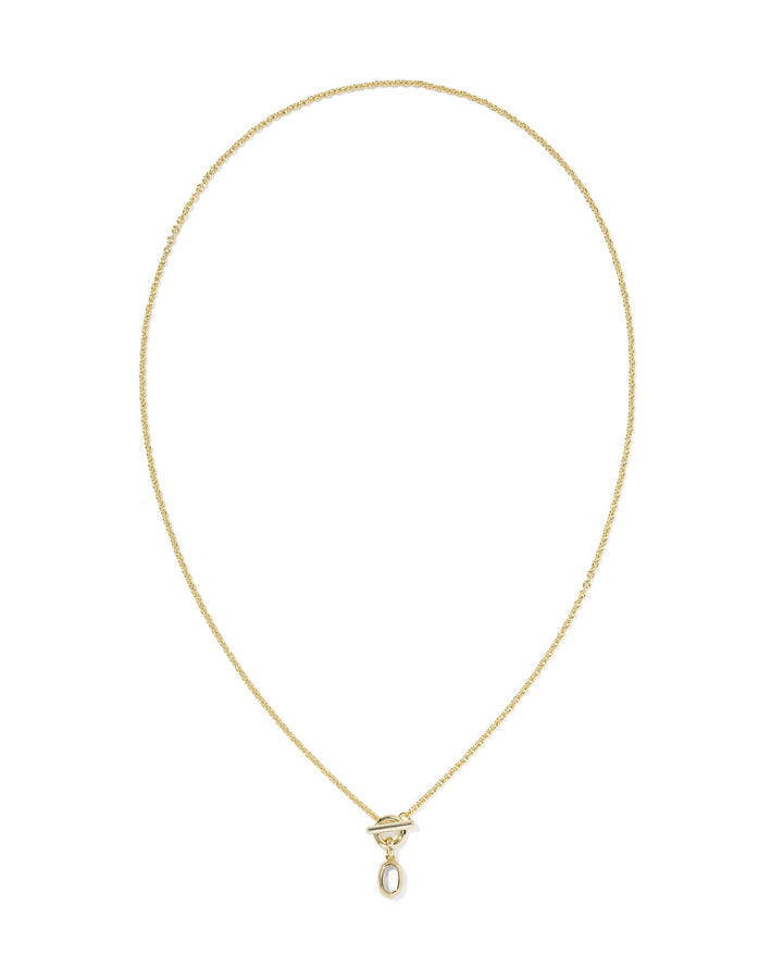 KENDRA SCOTT MINI ELISA TOGGLE SHORT PENDANT NECKLACE - GOLD IVORY MOP