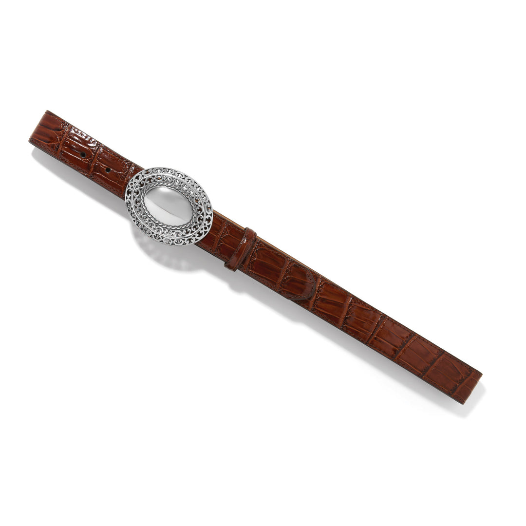 Filigree Ladies Belt - Dark Brown - Size LARGE