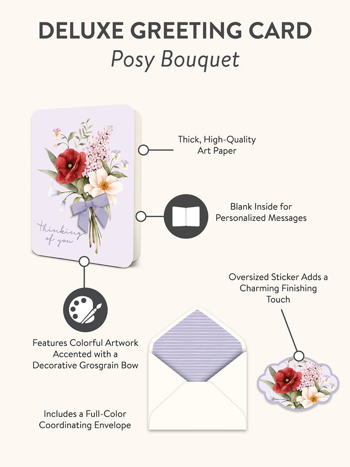 DELUXE GREETING CARD - POSY BOUQUET