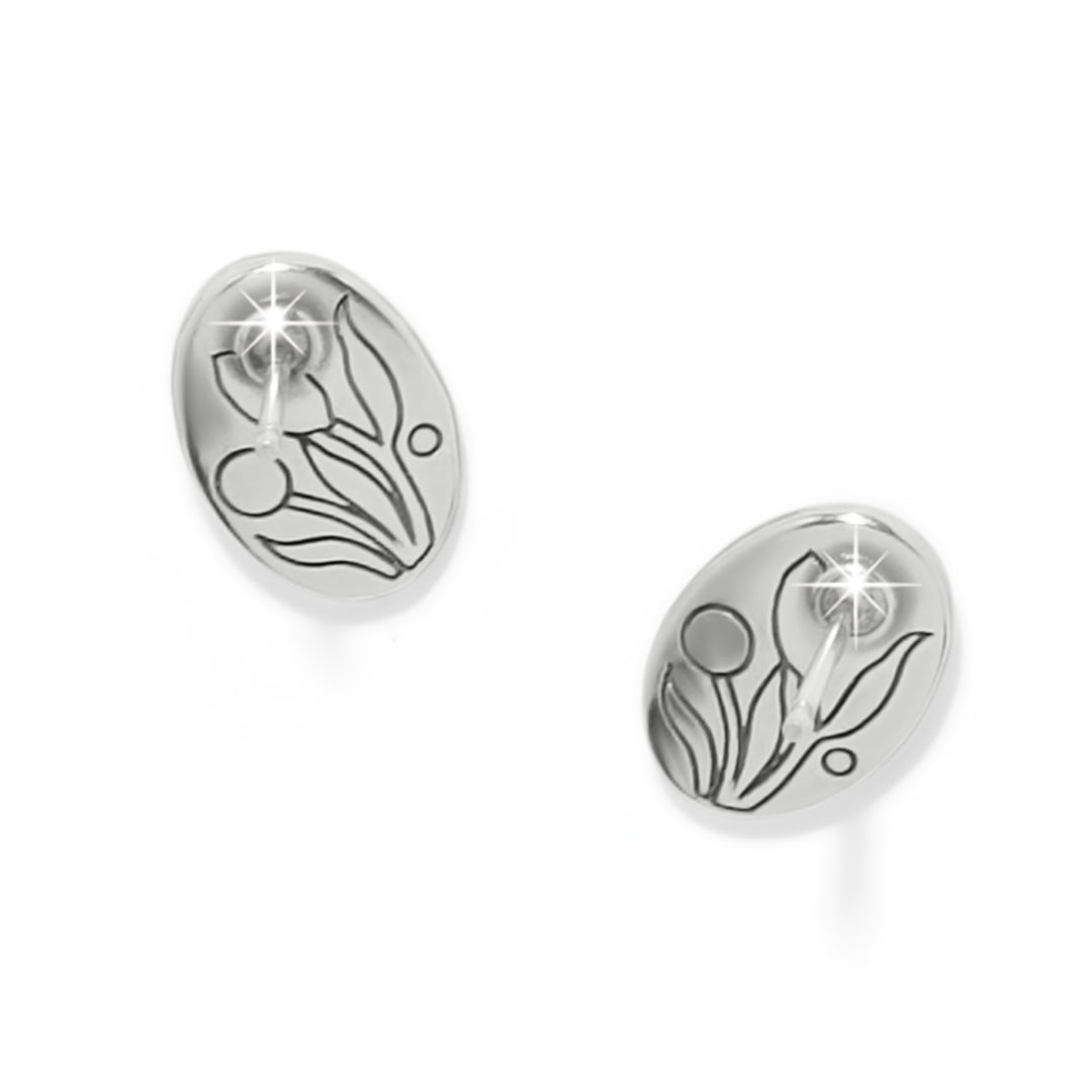 La Tulipe Post Earrings - Silver-Multi