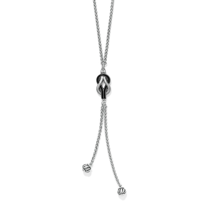 Interlok Harmony Lariat Necklace - Silver-Black