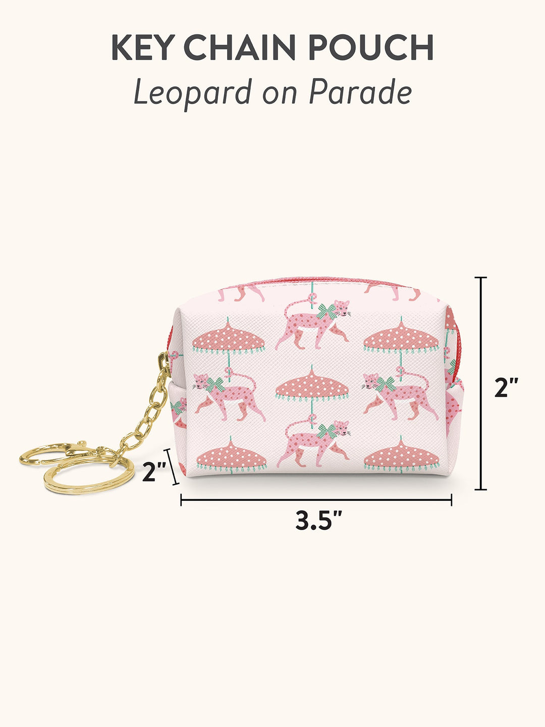 KEY CHAIN POUCH - LEOPARD ON PARADE
