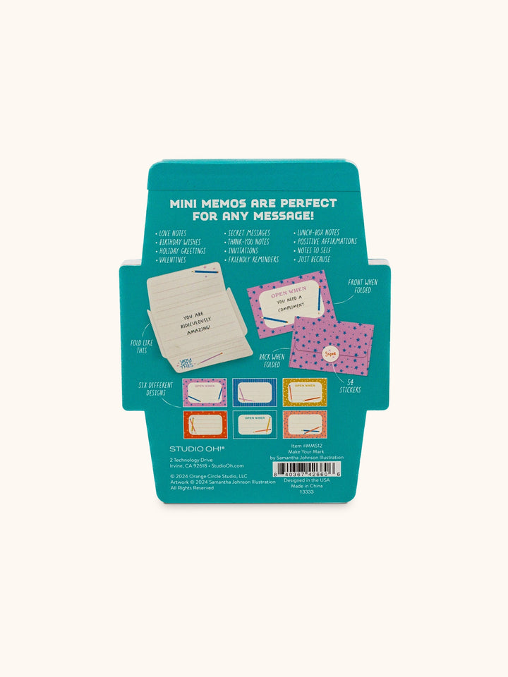 MINI MEMOS W/STICKERS - MAKE YOUR MARK