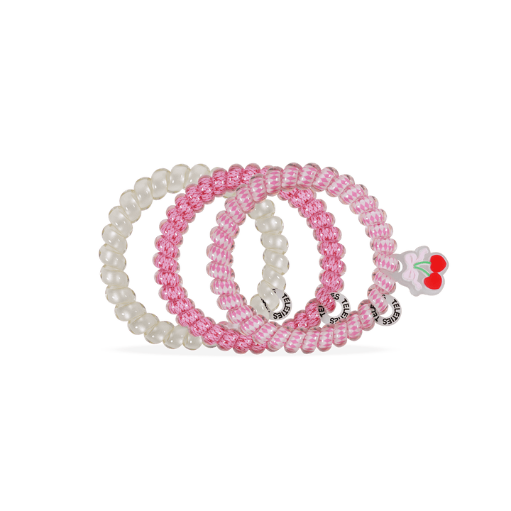 TELETIES SMALL HAIR TIES S/3 - CHERRY BOMB