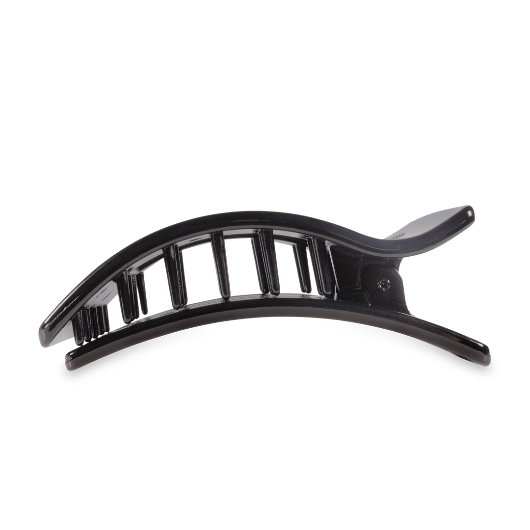 TELETIES LARGE FLAT RECTANGLE HAIR CLIP - JET BLACK