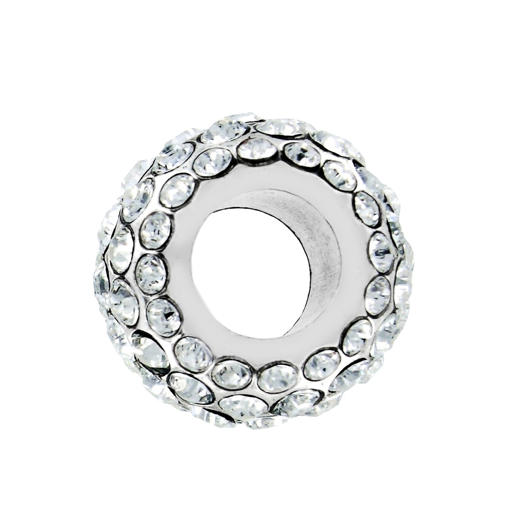 SIL STONE ICE DIVA BEAD - SILVER