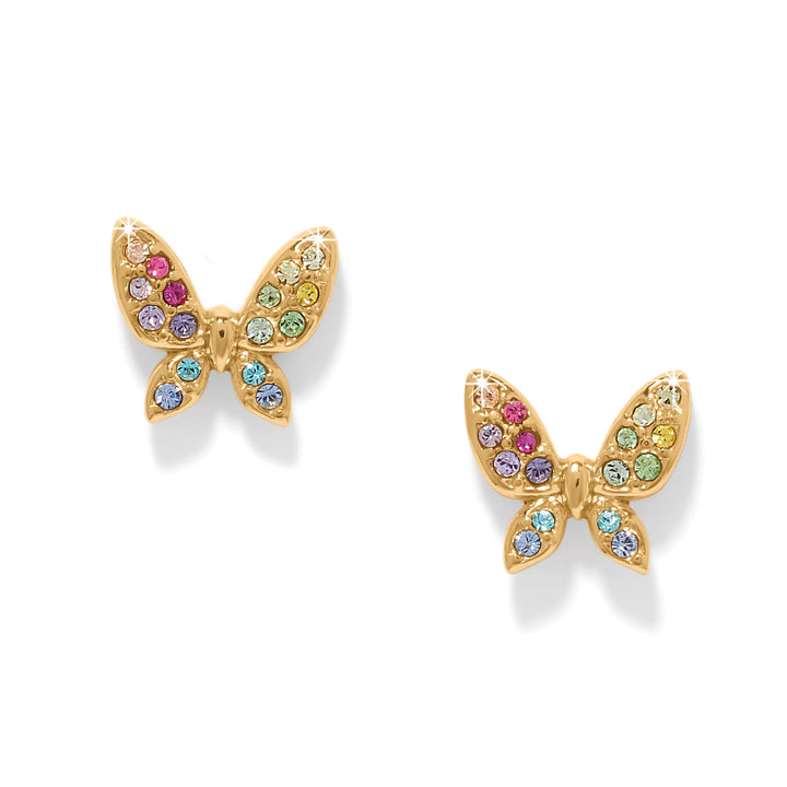 Enchanting Gem Butterfly Earrings - Gold-Multi