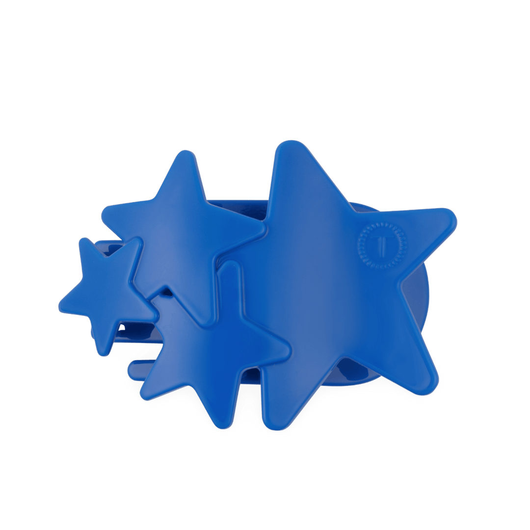 TELETIES LARGE FLAT HAIR CLIP - BLUE SHOOTING STARS