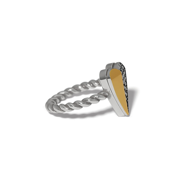 Love Messages Higher Love Ring - Silver-Gold - Size 7