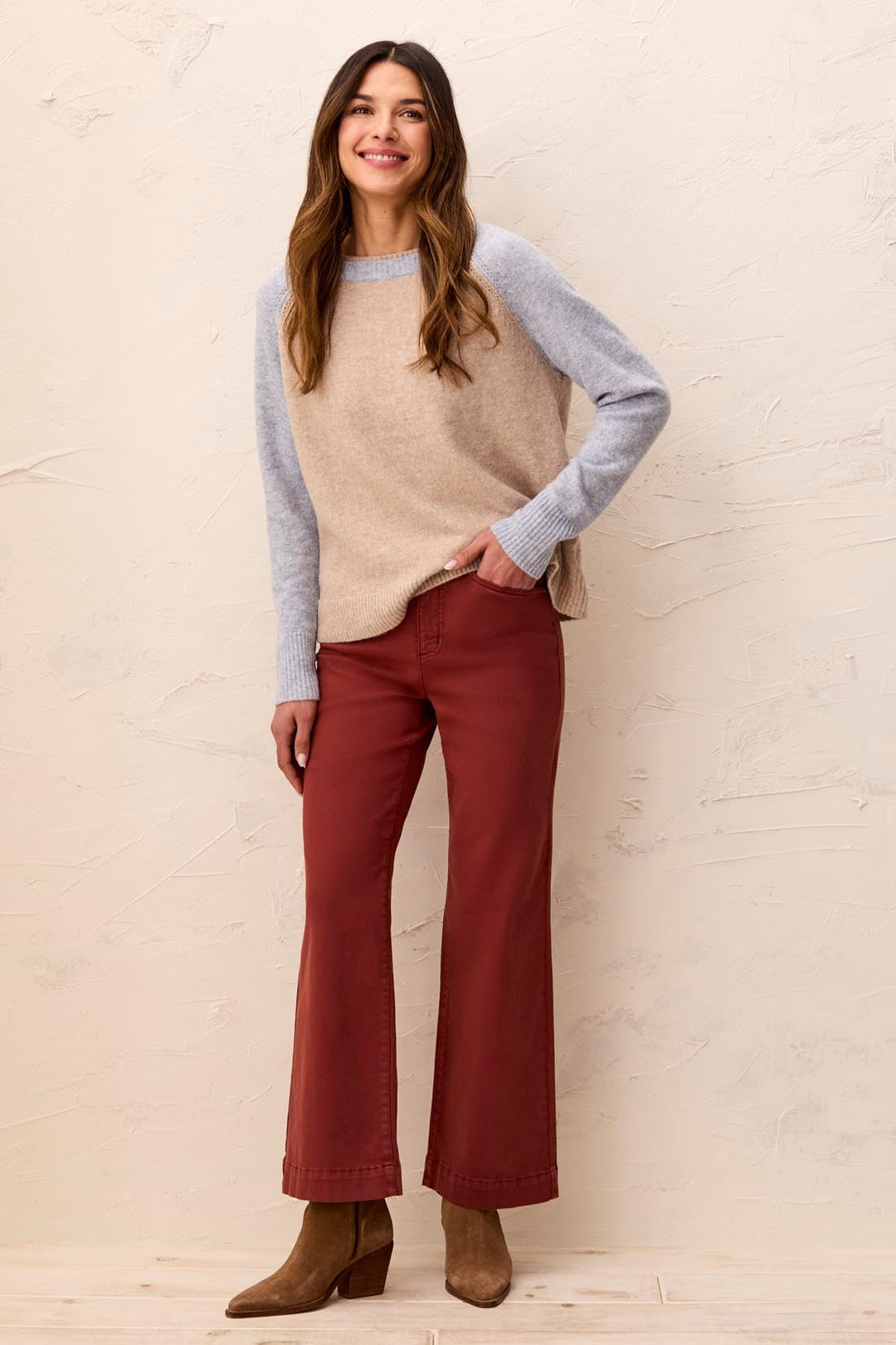 FLY FRONT 5 POCKET PANT - HENNA