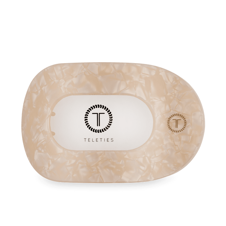 TELETIES LARGE FLAT ROUND HAIR CLIP - SOFT SURF