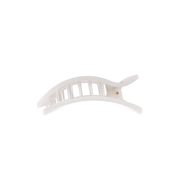 TELETIES SMALL FLAT RECTANGLE HAIR CLIP - COCONUT WHITE